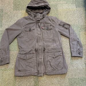 Levi's grey hooded jacket Size M #outerwear